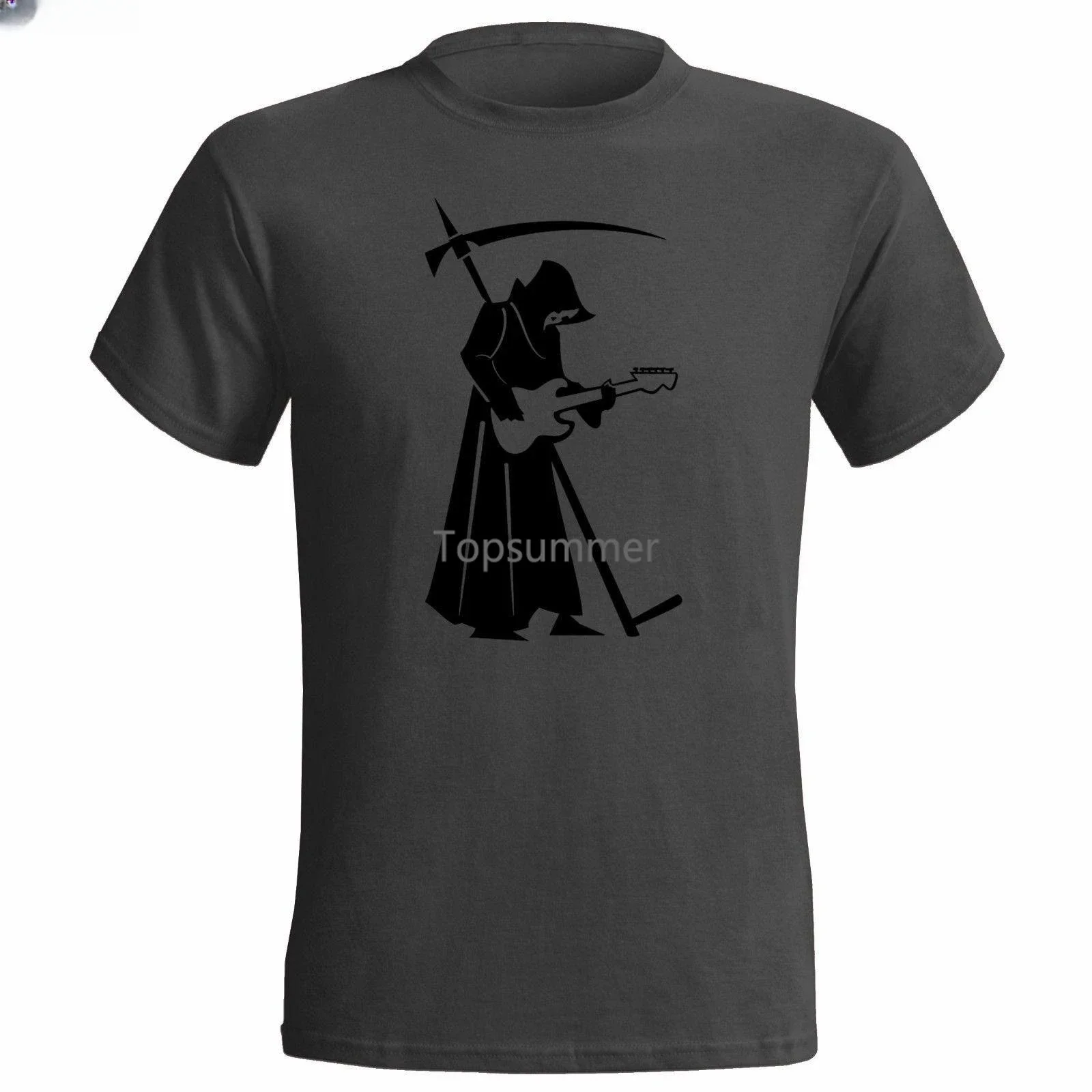 

Cool Grim Reaper Guitar Player Mens T Shirt Rock Metal Goth Music Heavy Gift Tshirt Top Shirts Sbz1366