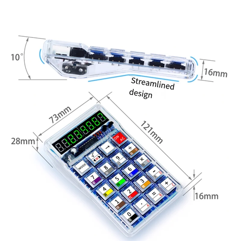 A45U Advanced DIY Soldering Kit: LED Digital Tube Calculators, 51 Microcontroller-Controlled With Resistance Conversion