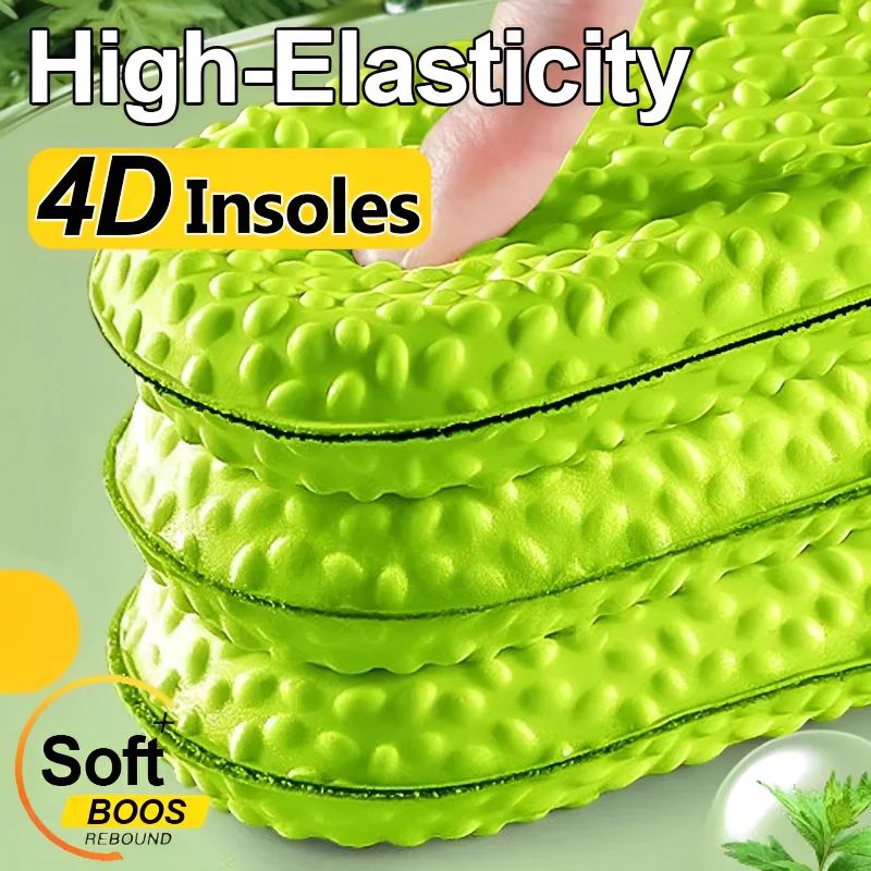 

4D High-elasticity Shock Insoles Women Memory Foam Massage Sports Arch Support Shoe Pads Unisex Orthopedic Inserts Cushion