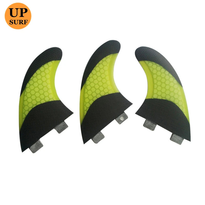 

Surfboard Fins Double Tabs L Fin Yellow Color Sup Paddle Accessories 3 pcs/set Honeycomb For Surfing