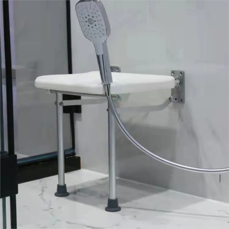 Bathroom Stool Folding Wall Mounted Elderly Anti-skid Shower Stool Bathroom Household Pregnant Woman Shower Chair ZE389