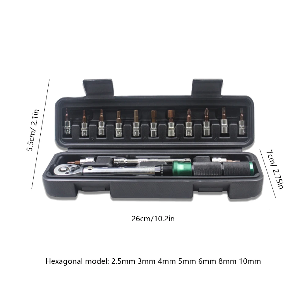 1/15pcs Torque Wrench Set 1/4