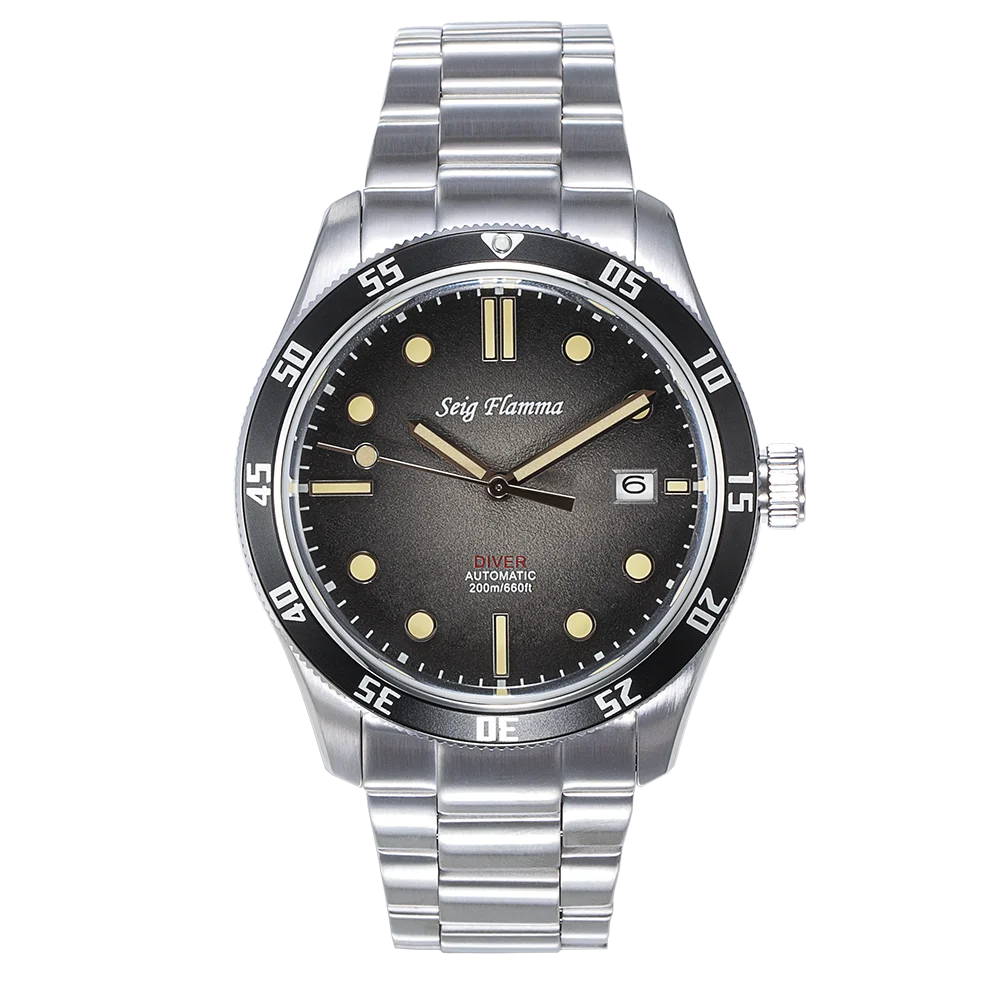 Seig Flamma Orologio Da Uomo Automatico Vintage Orologi Da Polso Meccanici Orologi Subacquei Di Lusso Sport 42Mm Nh35 Movt Orologi Luminosi 2022