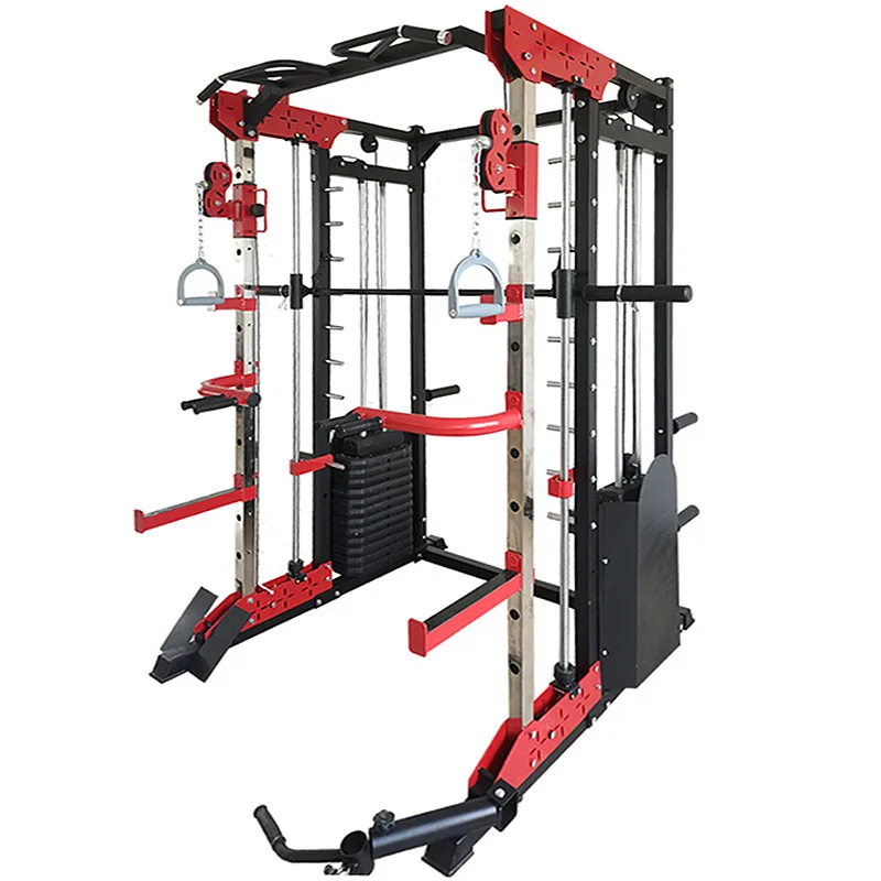Squat Rack Trainer Multifunzionale Smith Machine Con Peso A Grappolo