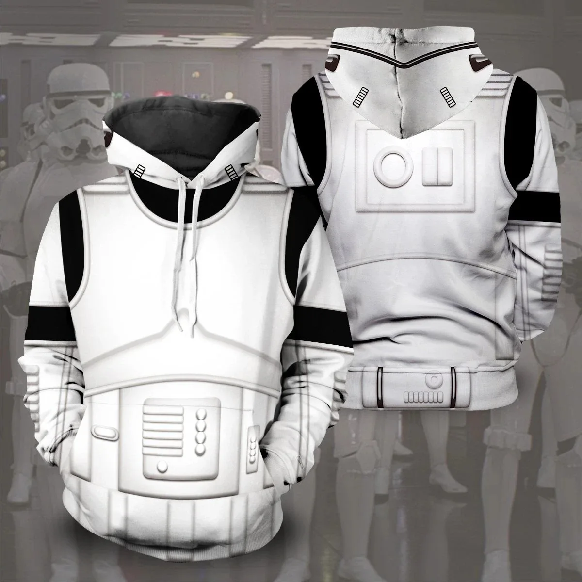 

New Star Wars Mandalorian Warrior Stormtrooper Cosplay Hoodies Sweatshirt Hooded Pullover Teenager Adult Sportswear Jackets Coat