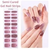 20tips Shiny Semi-Cured Gel Nail Strips Cat Eye Gradient Nail Art Sticker Press on Nails Gel UV Wraps for Manicure Decoration 5