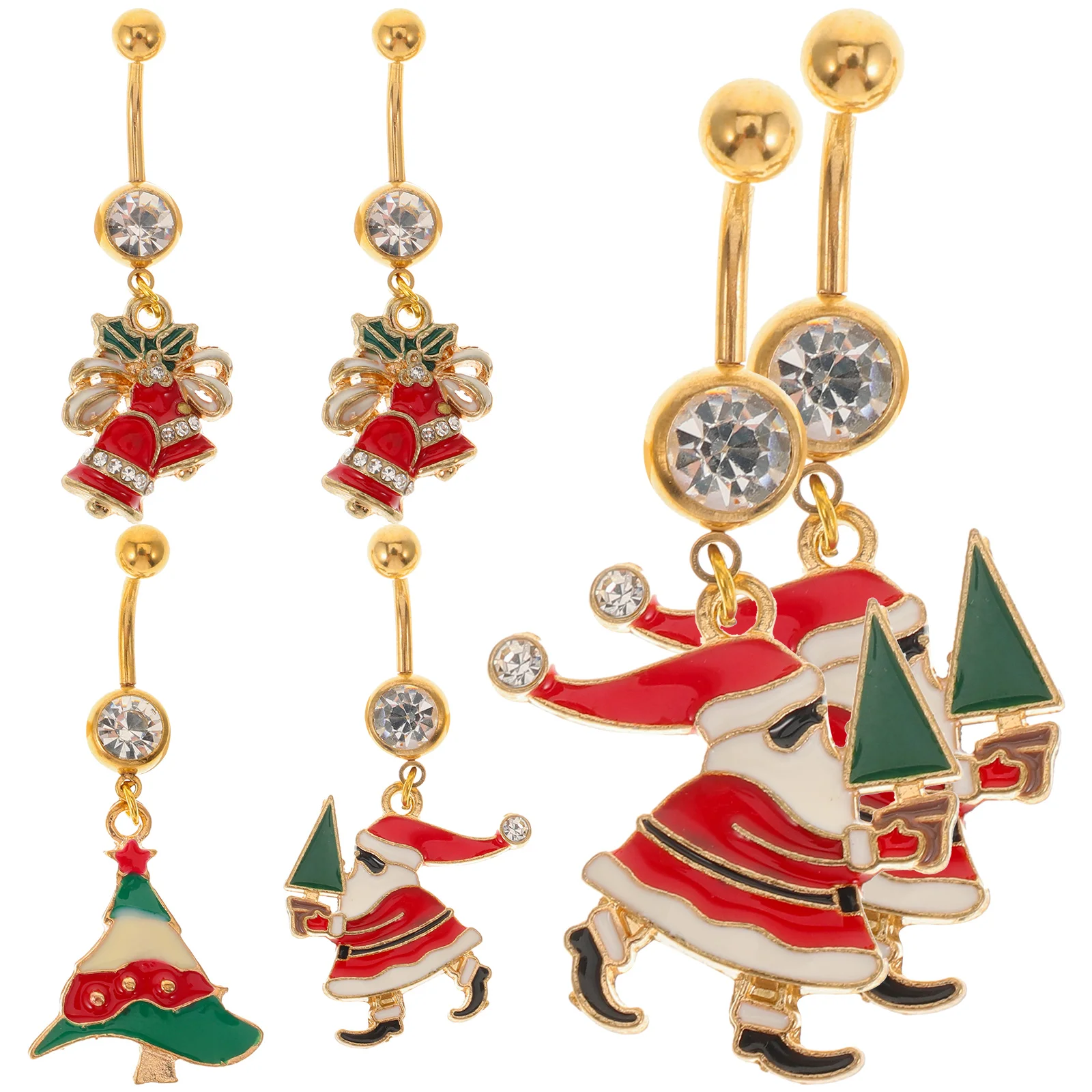 

Christmas Navel Ring Body Piercing Jewelries Xmas Belly Rings Bellybutton Studs Delicate