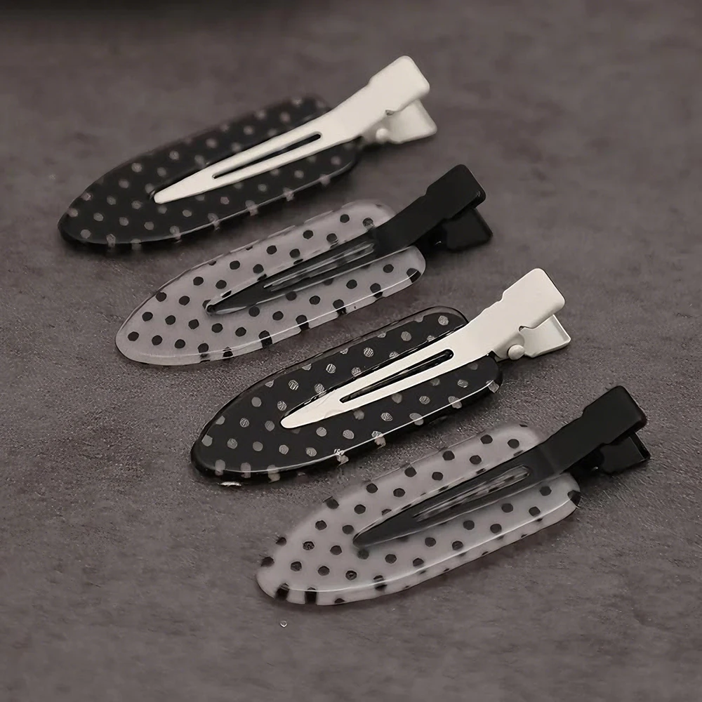 블랙 화이트 폴카 도트 아크릴 헤어 클립 미니멀리스트 안전한 고정력 일상 착용에 적합 파티 의상 헤어 스타일링 액세서리