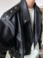 Autumn Jackets Stylish Moto Handsome Retro American Style Versatile Cropped Rivet Windproof Classic Workout Daily Solid Color 2
