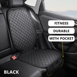 Premium PU Leather Car Seat Protector and Safety Mat (Black with pocket)