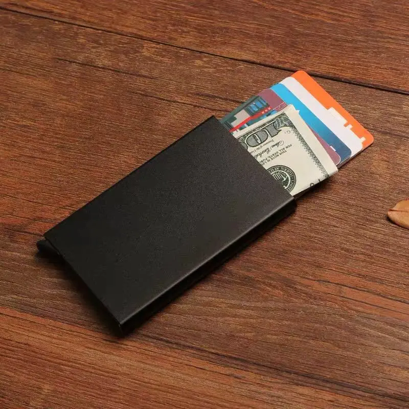 Automatic Pop-Up Business Card Case Creative Aluminum Card Holder Metal Box Cover Credit Men Business Holder Wallet