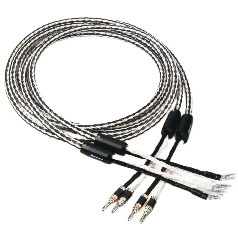 

OCC 8TC 16Cores Speaker Cable Fever Speaker Amplifier HiFi Connection Cable Y-Y / Banana plug-Banana plug / Y-Banana plug