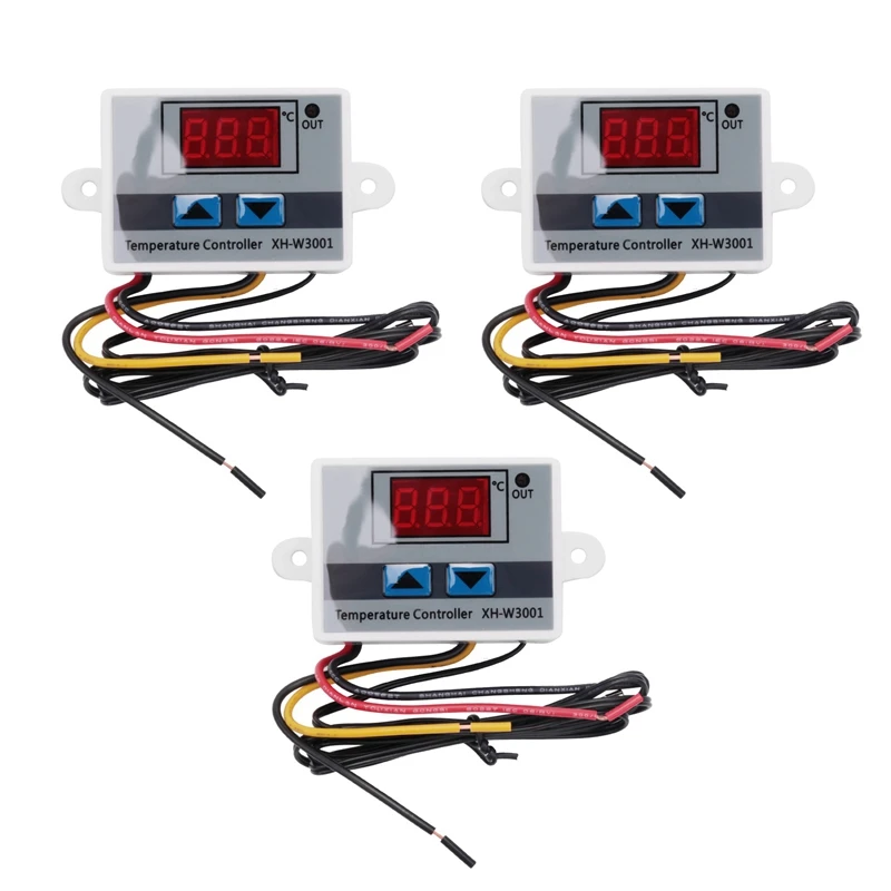 

Big Deal 3Pcs XH-W3001 Digital LED Temperature Controller Module Digital Thermostat Switch Electronic Thermostat (12V 10A 120W)