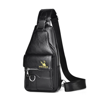 Borsa a tracolla da uomo nuova Borsa a tracolla impermeabile di grande capacità Borsa da petto in PU di alta qualità da uomo Vendita calda