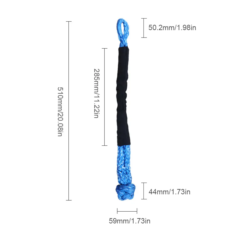Synthetic Recovery Tow Strap Polyethylene Wear Resistant SUV Towing