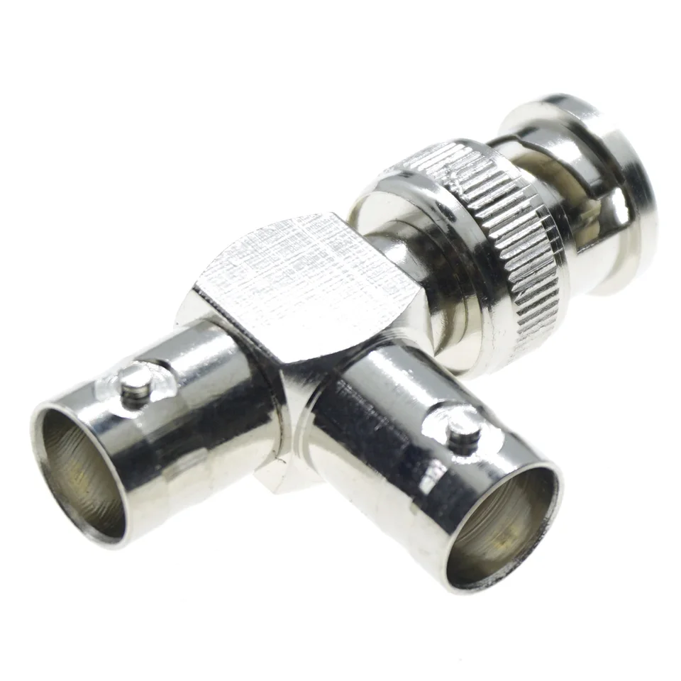 CONNETTORE ADATTATORE BNC DA MASCHIO A 2 FEMMINA SPLITTER T