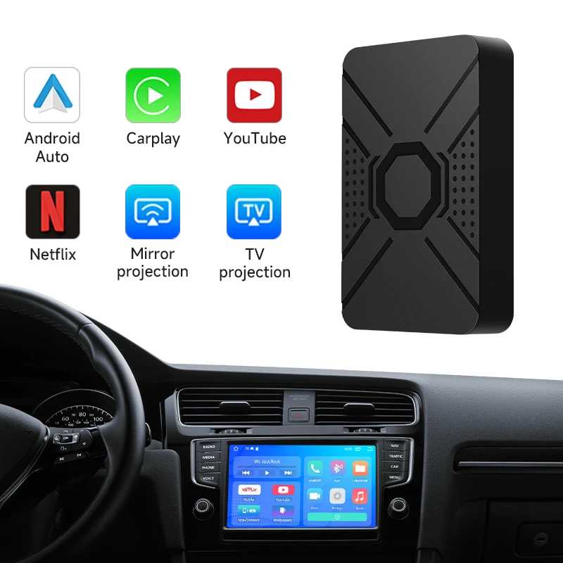 

Original car wired to wireless carplay car interconnection box wifi navigation car USB mirroring screen projection plug and play