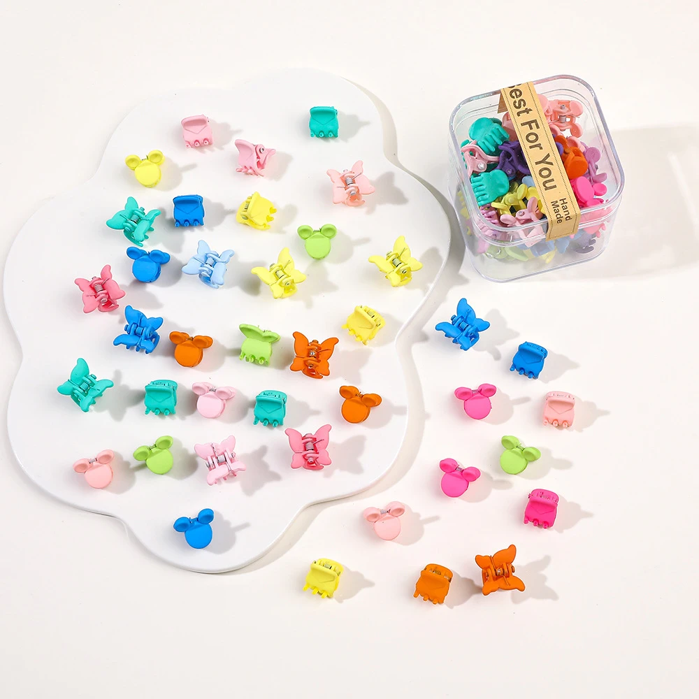 Colorful Sweet Hair Clips Set - 40 PCS Cute Mini Crab Hairpins