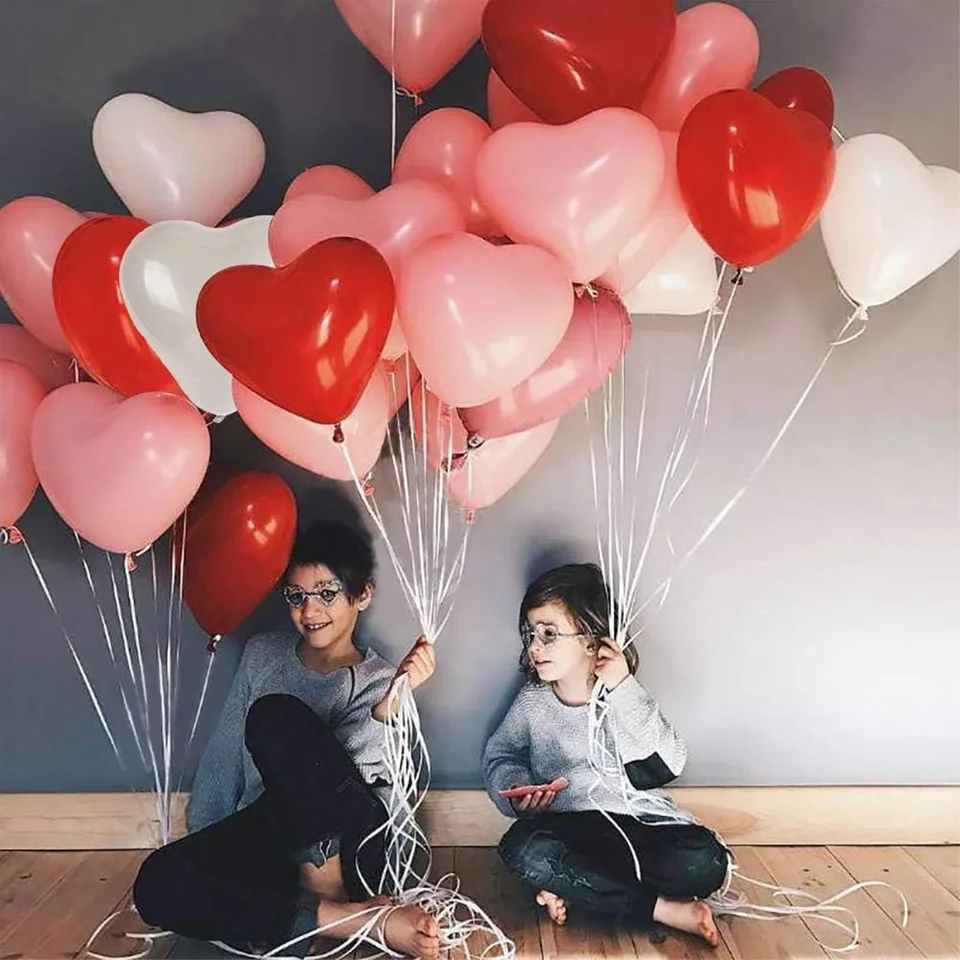 Ballons Cœur Hélium 20 Pièces Rose Et Or - Pour Mariage, Anniversaire, Saint-Valentin, Décoration Fête