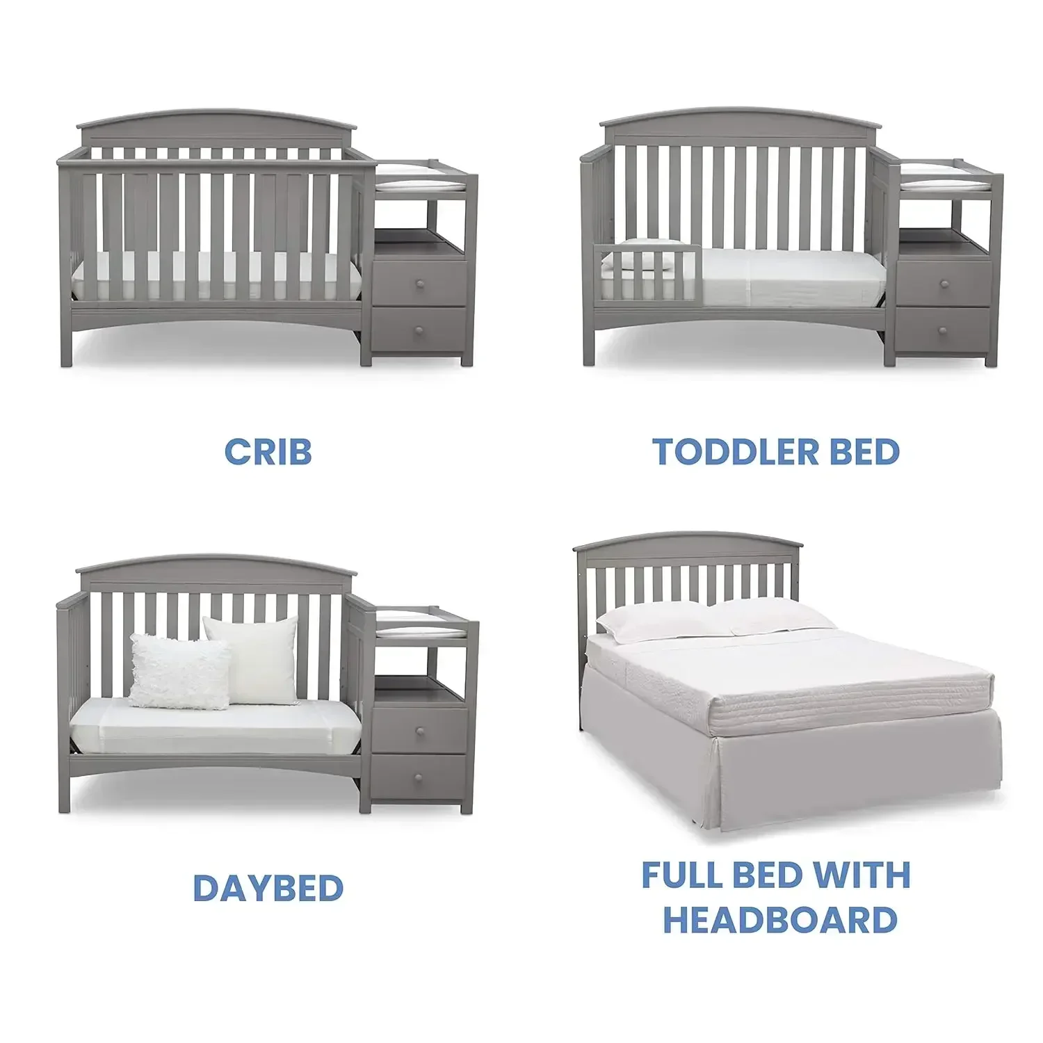 Furniture  Abby Convertible Crib and Changer, Grey 66 discount 4