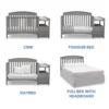Furniture  Abby Convertible Crib and Changer, Grey 66 discount 4