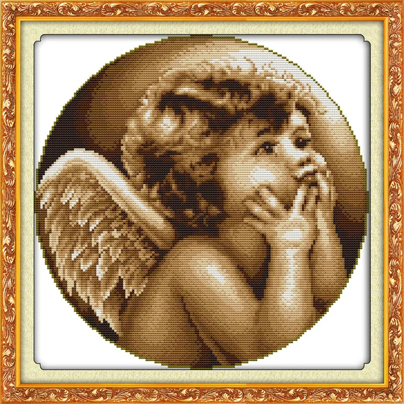 Lovely Angel Dmc Embroidery Floss Cross Stitch Kits Embroidery Needlework Sets Cross-Stitch Printed Canvas Painting Needlework