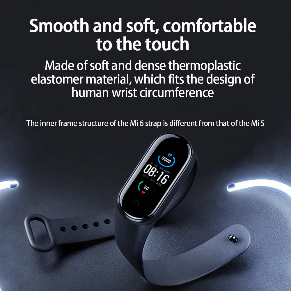 2023 New Watchband For Mi Band 5 Bracelet Xiaomi Mi Band 6 Strap Silicone Sport Replacement Wristband Smartwatch Accessories 4