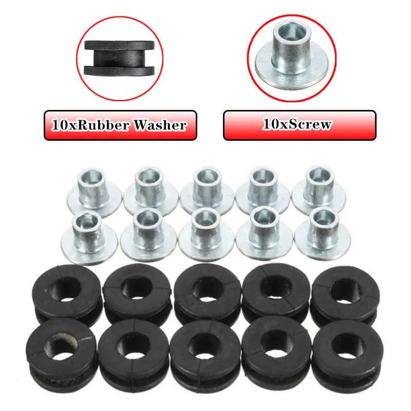 10PSetMotorcycleSideCoverRubberGrommetsGasketFairingsFor