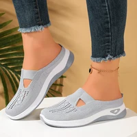 Chaussures pour femmes pratiques et confortables à la maison, un pied avec évent et demi-pantoufle, chaussures d'été pour femmes, livraison gratuite 4