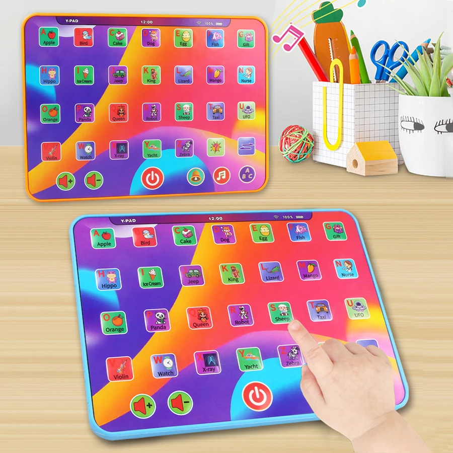 Alphabet Tablet To Learn Letters, Abc, Numbers, Colors, Music & Words, Interactive Toddler Learning & Education Toys For Kids_voghion.com