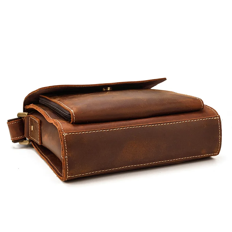 Men Shoulder Bag Genuine Leather Messenger Bag Cowhide Flap Men Crossbody Bags Vintage Man Bags 2022 Male Business Shoulder Bag