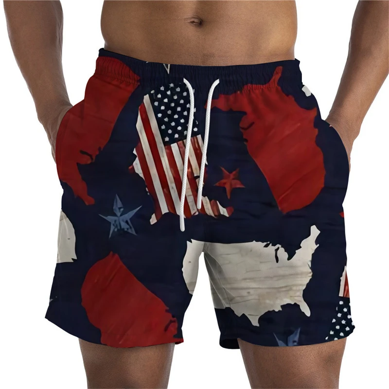 Newest Summer Mens Shorts USA UK National Flag 3D Print Casual Short Pant Teen Quick-drying Swimsuit Swim Trunks Cool Ice 2