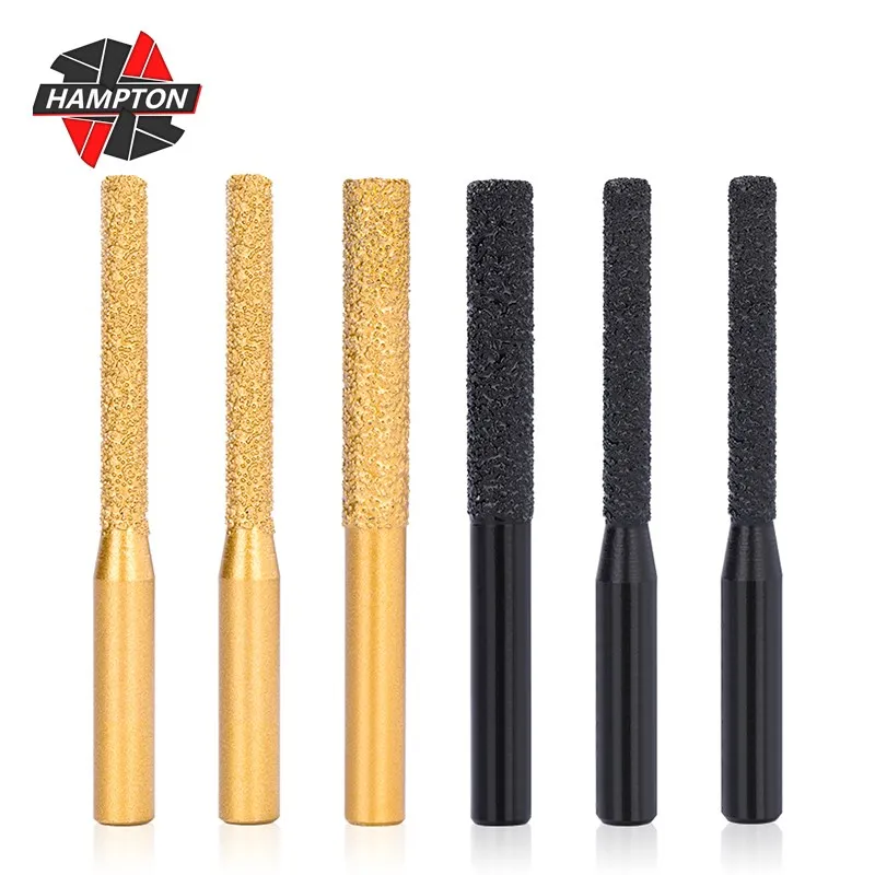 Hampton Straight Shank Milling Cutter Brazed Diamond Router Bit For Quartz Stone Marble Granite