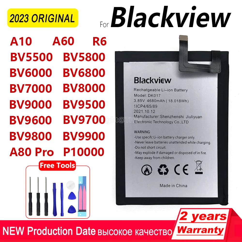 

Original Battery For Blackview BV5500 BV5800 BV6000 BV7000 BV8000 BV9000 BV9500 BV9600 BV6800 BV9700 BV9800 BV9900 A80 PRO A60