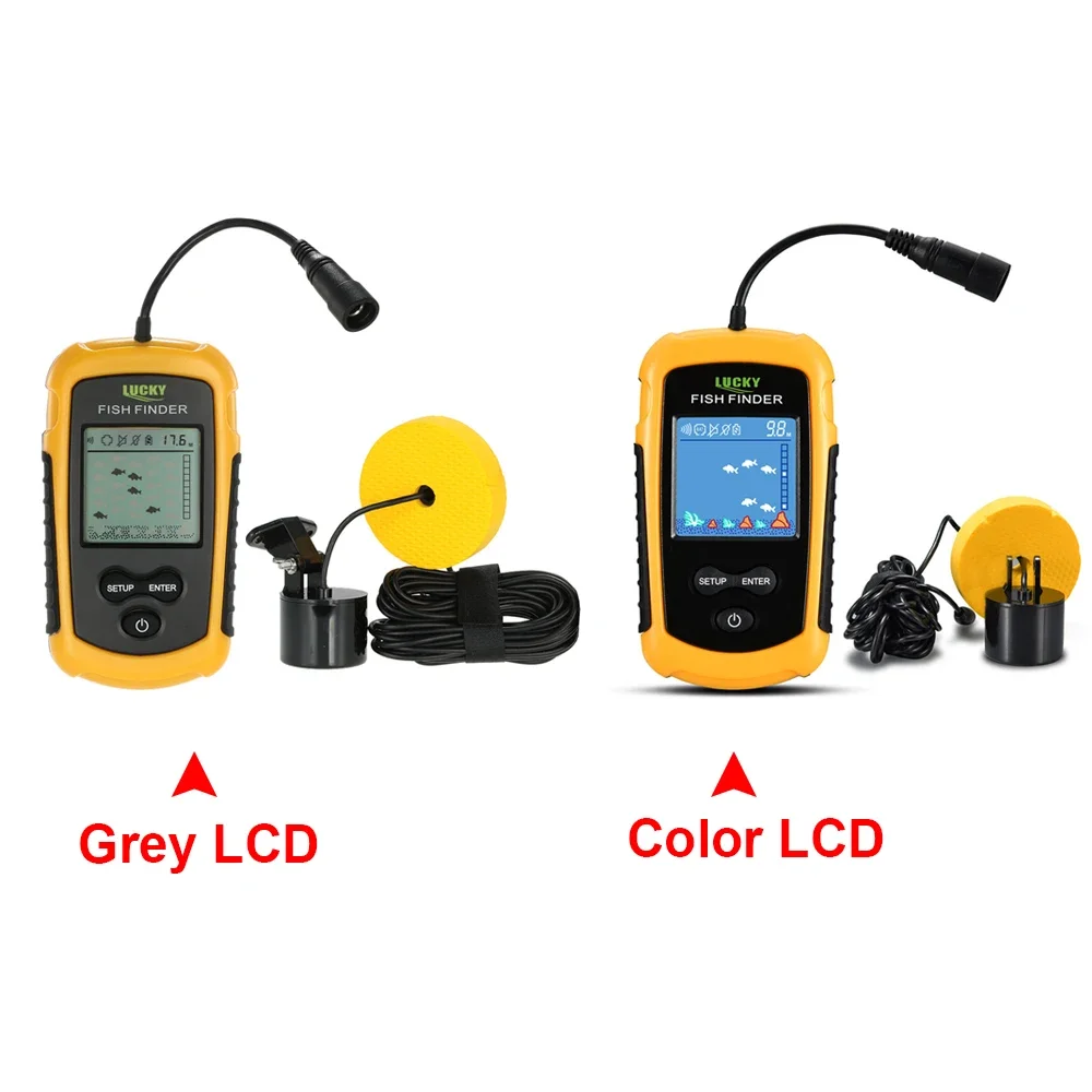 Color Screen Portable Wired Fish Finder 100M Depth Range Sonar Echo Sounders Fishfinder