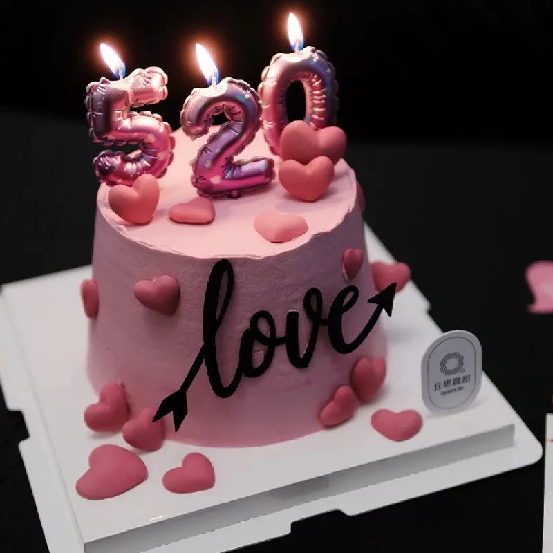 1pc Rainbow Number Candle Digital 0-9 Birthday Party Decor Pink Balloons Gradient Candles Birth Wedding Anniversary Candle