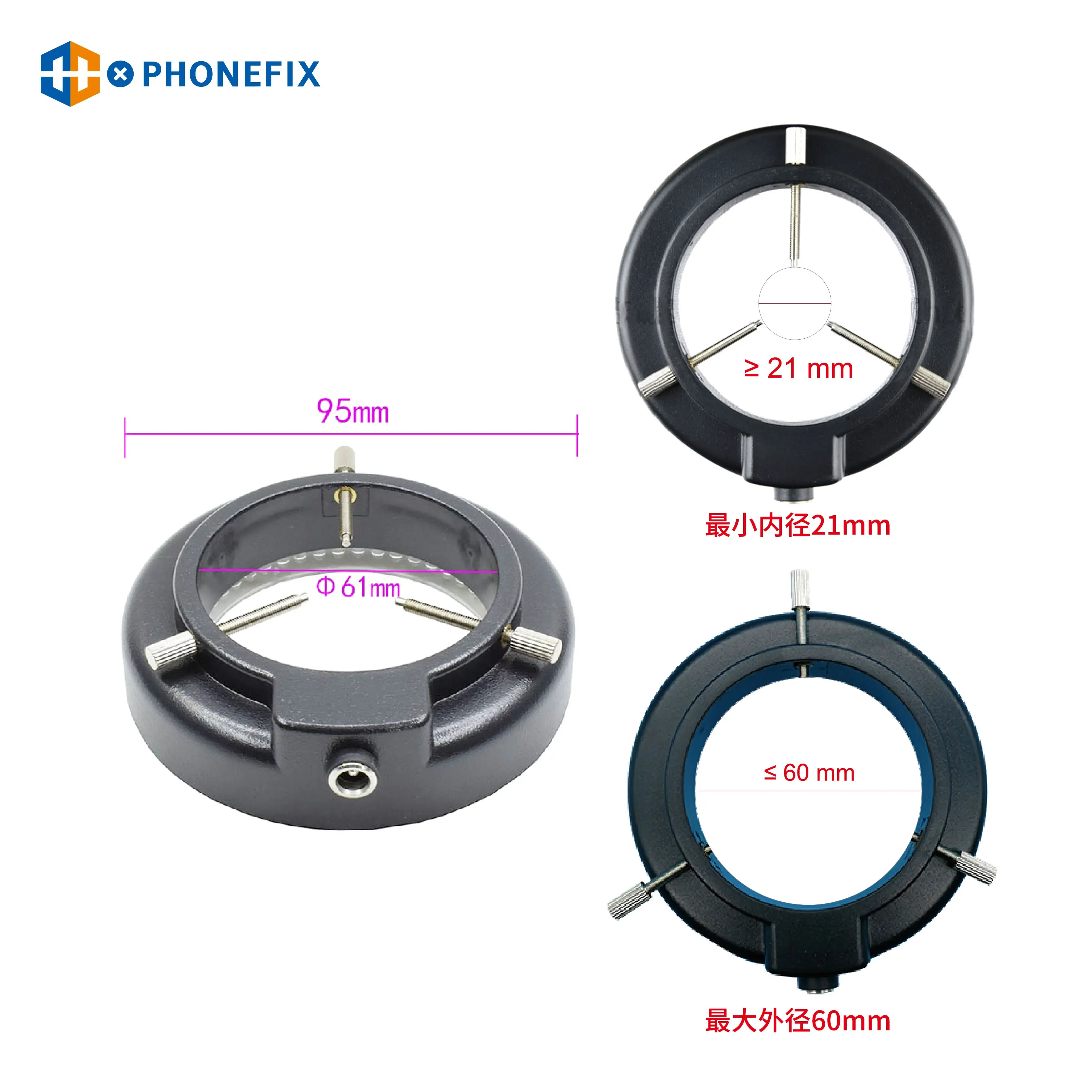 Adjustable 144 60 LED Ring Light 0-100% Illuminator Lamp For Industry Stereo Camera Microscope Magnifier Circle Light Source 4