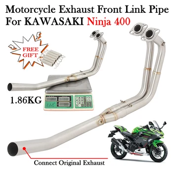Slip On For KAWASAKI Ninja400 Ninja 400 Motorcycle Connect Original Exhaust Escape Moto System Modify Front Mid Middle Link Pipe