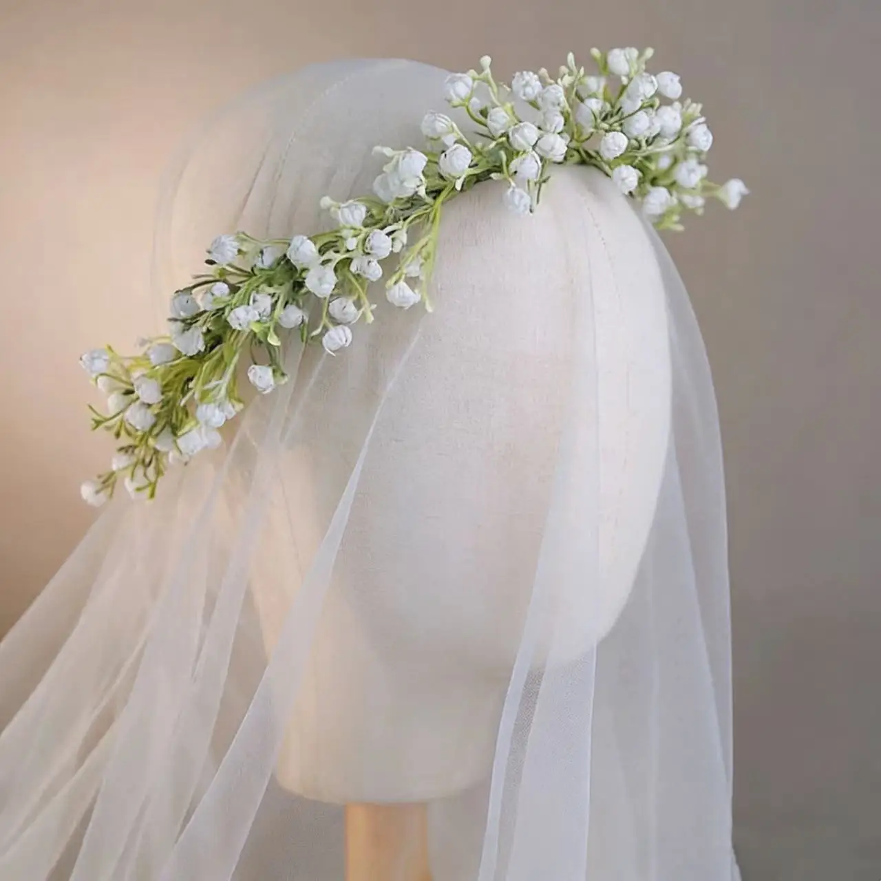 1Pcs 수제 인공 Gypsophila 화환 머리띠 숲 신부 웨딩 사진 촬영 화환 파티 축제 헤어 액세서리