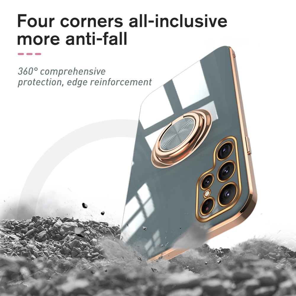 Automontierte magnetische Saughülle für Samsung Galaxy S23+ 5G Ringhalter Rückseite Samsun S24 Ultra S23 Plus_voghion.com