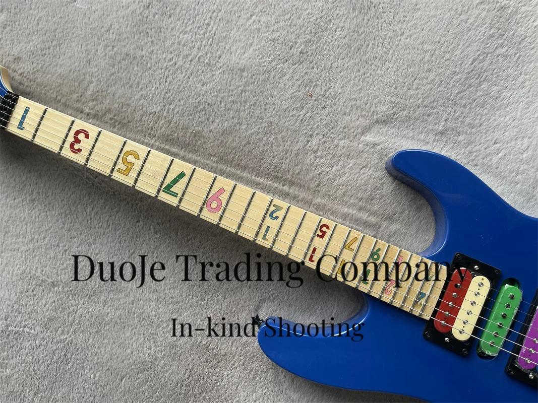 ギター Mosaic Blue electric guitar Maple fingerboard Multicolor digital