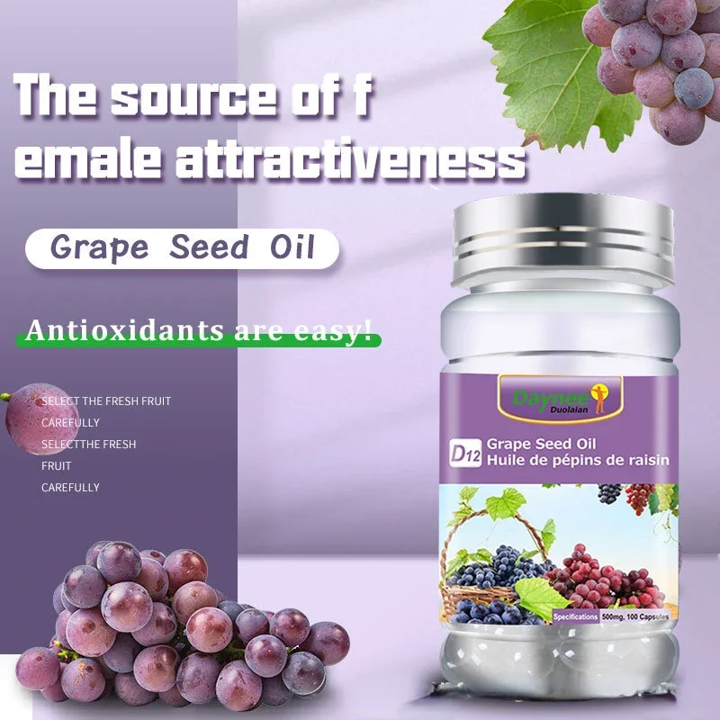 

Grape seed vitamin E soft capsule promotes skin health, supplements vitamins, whitens skin and delays aging.