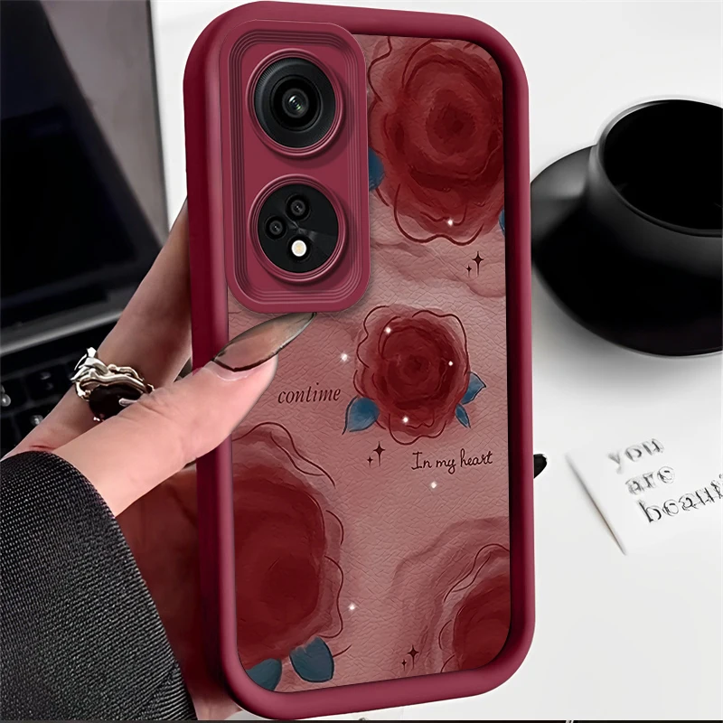 Elegant Rose Flower Silicone Phone Case - Luxury Protective Back Cover