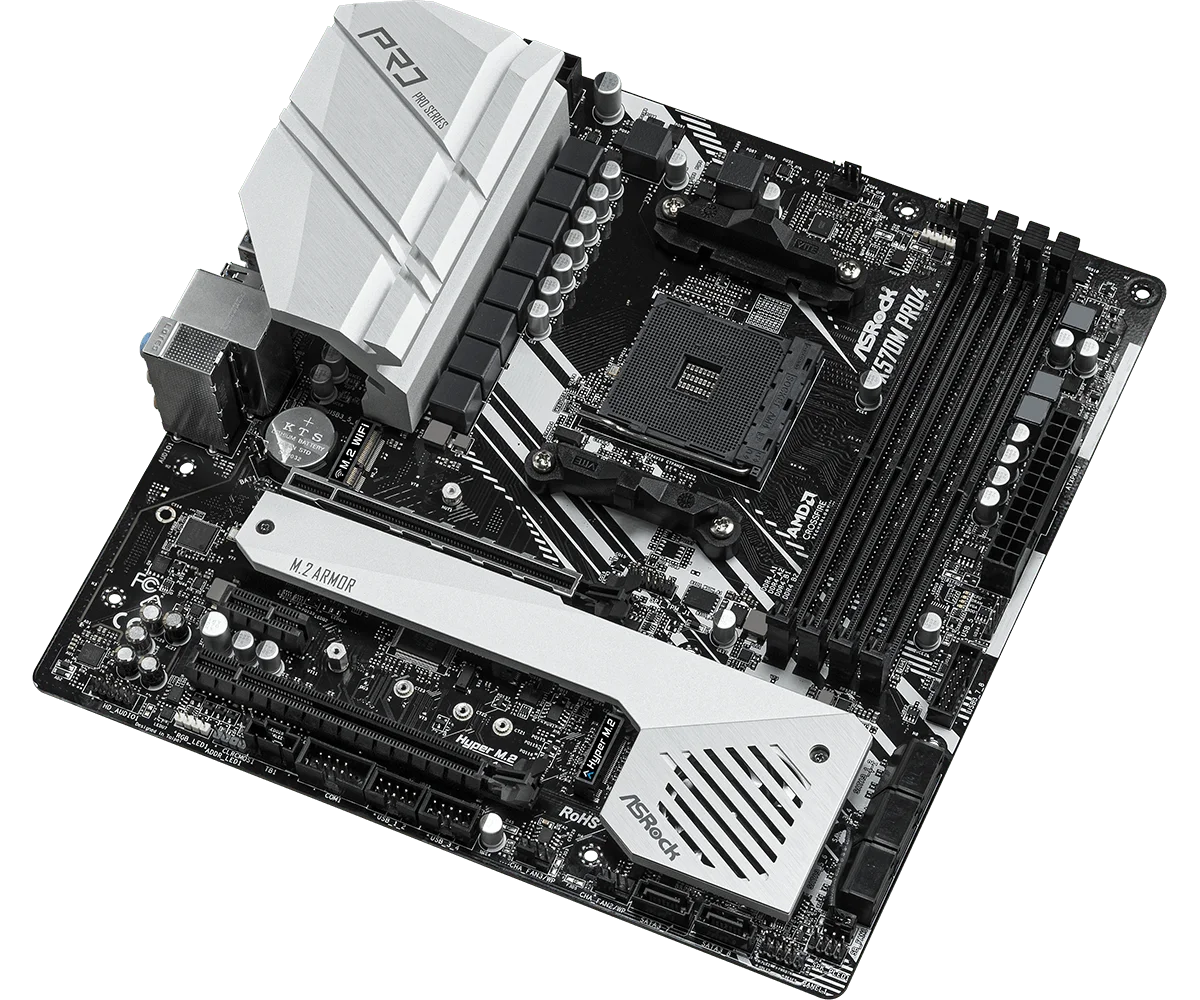 ASRock X570M PRO4 Motherboard AMD X570 Socket AM4 support Ryzen 5