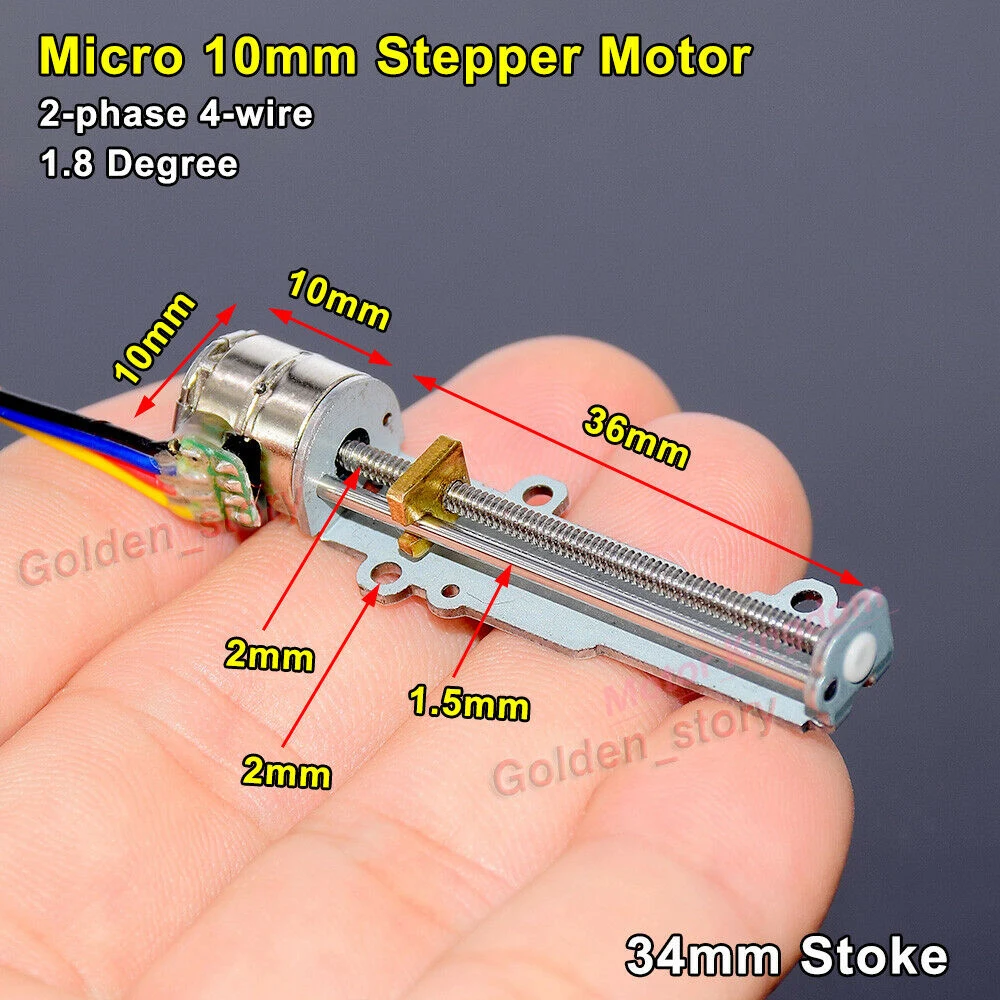 2-phase 4-wire Micro Mini Stepper Motor long linear screw lead slider 18 degree 