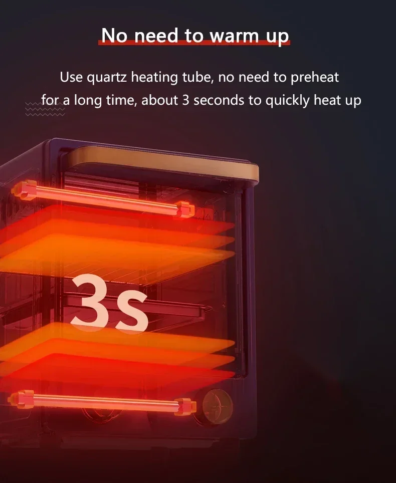 Description Picture 6 of item12L Household Electric Baking Oven Mini Vertical oven Intelligent Pizza Dessert Cake Maker 60min Timing Baking Tools 220V