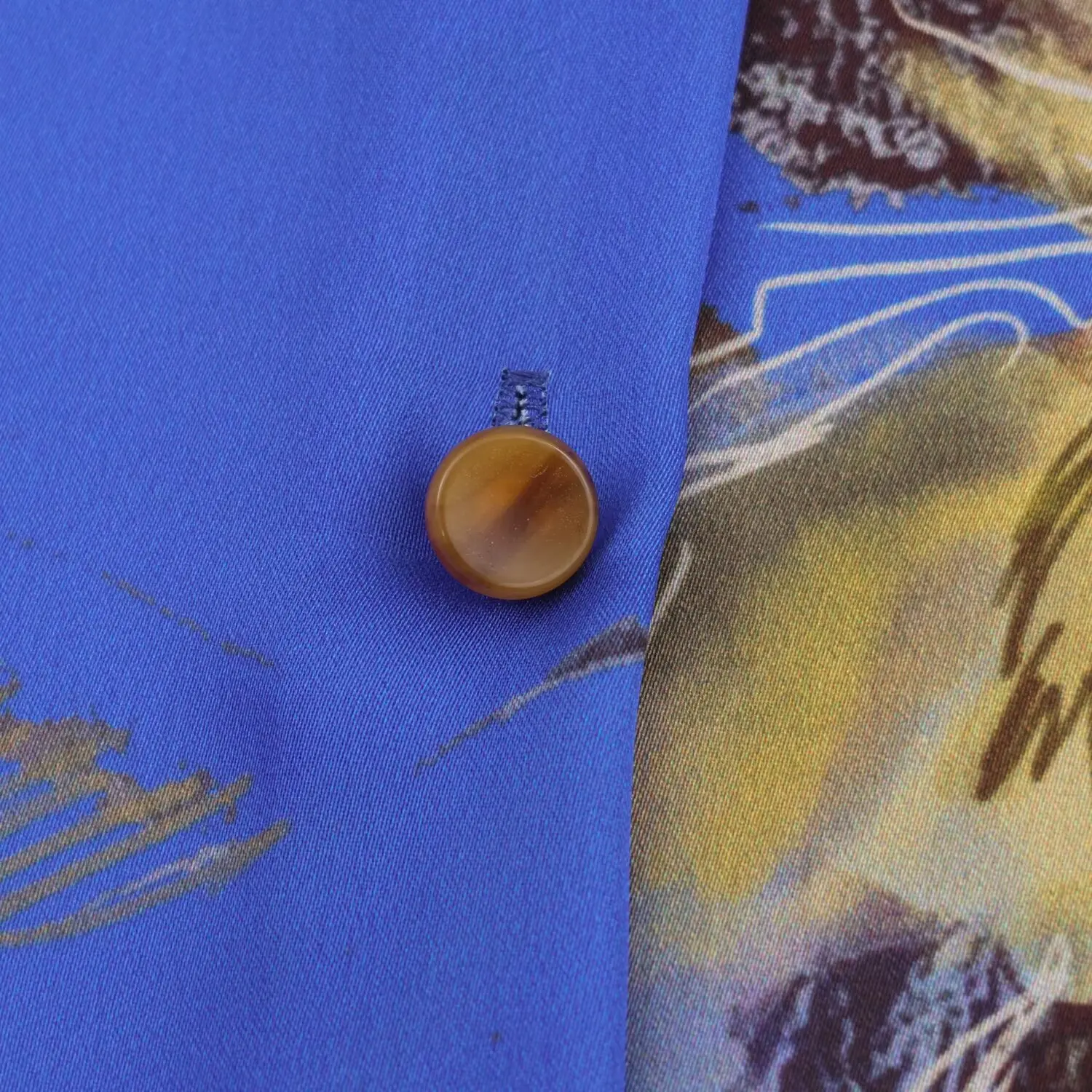 Women Spring Autumn Flower Printed Blue Shirt Satin Texture Shirt Top Female Loose Long Sleeve Shirt Fashion Casual Blouses Tops