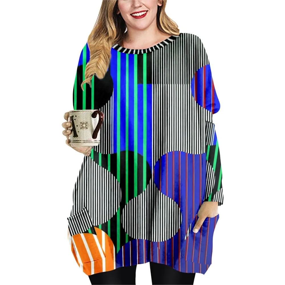 

2022 SOJINM Stripe Printing T-shirt Female Summer Casual Vintage T-shirt Clothing Fashion Top Long Sleeve Blouse Oversized XL