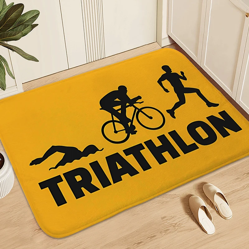 

Rug for Bedroom Triathlon Veranda Floor Mat Funny Doormat Soft Bathmat Non Slip Living Room Floor Carpet Modern Home Decoration