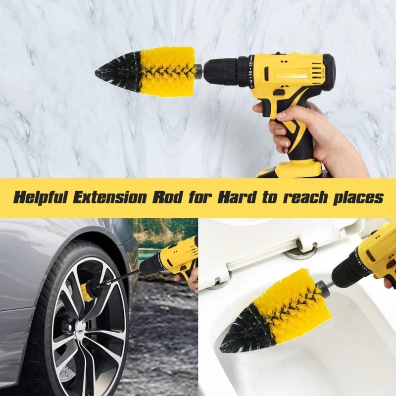 

Achieve Outstanding Results with our Drill Brush for Bathroom, Kitchen, and Car Cleaning Drill Brush All Purpose Clean